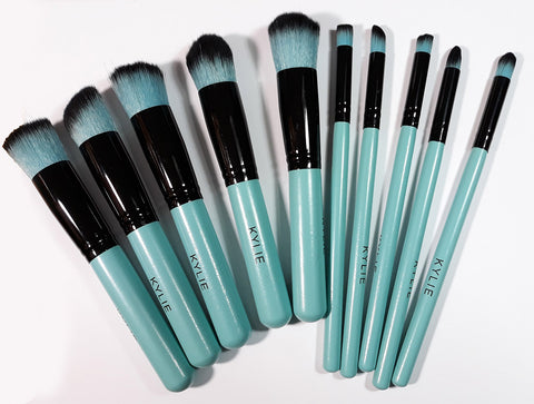 SET DE BROCHAS PARA MAQILLAJE (VERDE)