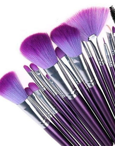 SET DE 24 BROCHAS PARA MAQILLAJE  (Morado)